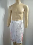 Short long / Bermuda  PANZERI , BLANC avec bandes rouges en  XL/ neuf