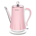 Hzdmfgs Kettle Princess Pink 1.4L double layer pot body anti-hot electric kettle 304 stainless steel (Color : A)