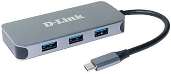 D-Link DUB-2335 Hub USB-C 6-en-1 avec Alimentation (PD 60W), 4K HDMI, Gigabit Ethernet, 3 Ports USB 3.0, pour PC, MacBook Pro, MacBook Air, iPad Pro, Chromebook, Surface Pro et Plus