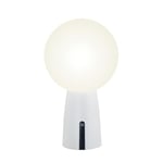 Zafferano, Lampe Olimpia Pro, Lampe de Table Rechargeable et Sans Fil avec Contrôle Tactile, Convient pour le Salon et l'Extérieur, Dimmer, 3000 K, Hauteur 26 cm, Couleur Blanche