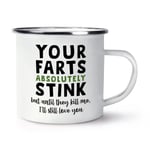 Your Farts Absolutely Stink Kill Me I'll Love You Enamel Mug Cup Valentines Joke