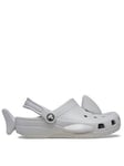 Crocs Kids Classic Iam Shark Clog - Light Grey, Light Grey, Size 4 Younger