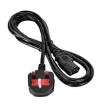 1.8m Long IEC Kettle Lead Power Cable PC Monitor TV C13 Cord 3 Pin UK Plug