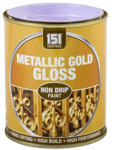 151 Wood Metal Interior Exterior Non-Drip Metallic Gloss Paint 300ml - Gold