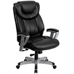 Flash Furniture HERCULES Series 400 lb. Capacity Big & Tall Black Leather Executive Swivel Office Chair with Height & Width Adjustable Arms