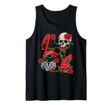 Love Rose Skeleton Flowers Bones Hearts Valentines Tank Top