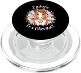 Accessoires cheval équitation filles kawaii fleurs cavalière PopSockets PopGrip pour MagSafe