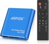 Mini 1080P Full Hd Ultra Hdmi Pour Lecteurs -Mkv / Rmhdd Usb,Lecteur Multimédia Hdmi Avec Télécommande Pour Mp3,Wma,Ogg,Aac,Plate,Ape,Ac3,Dts,Atra(Bleu)