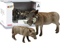 Leantoys 2 Figur Afrikansk Vårtsvin Med Unga Animals Of The World Series