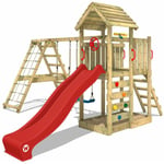 Wickey - Aire de jeux Portique bois RocketFlyer avec balançoire et toboggan Maison enfant exterieur avec bac à sable, échelle d'escalade &