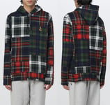 Polo Ralph Lauren Patchwork Hoodie Check Jacket Sweater L