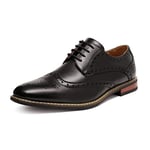 Chaussures de Ville Homme à Lacets en Daim Oxfords Chaussure Costume Entreprise Officiel Classique pour Travail Noir Prince-3 Taille 39.5