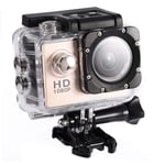 Sports Action Camera, 30M Underwater Waterproof DV Camcorder, 90 Degree Angle HD DV Camcorder with Mounting Accessories Kit(gold)