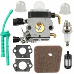 Thsinde - Carburateur Avec Filtre a Air Joint De Conduite De Carburant Kit De Bougie D'Allumage Pour Stihl Fs38 Fs45 Fs46 Fs55 Km55 Fs85