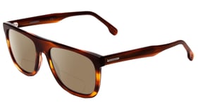 Carrera Browline Unisex Polarized BI-FOCAL Sunglasses Red Horn Marble Brown 56mm