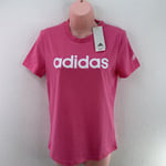 adidas Essential Women’s Slim Logo T-shirt, Size S, Pulse Magenta/White ID0034