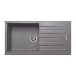 Cookology SIENNA/GR Sienna Granite Composite Kitchen Sink and Drainer - Grey