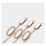 Câble 3 en 1 Pour NOKIA Lumia 625 Android, Apple & Type C Adaptateur Micro USB Lightning 1,5m Metal Nylon - OR