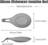 Lusikkatuki keittiöön, silikoni teelusikan pidike, kauhan pidike siistille pöydälle, liesitaso, keittiötaso, kestävä kotikäyttöön, iso koko (4 kpl)