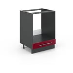 Meuble pour four Fame-Line, Rouge bordeaux Haute brillance, 60 cm sans plan de travail Vicco