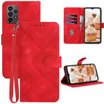 GOTOURED for Samsung A23 5G Phone Case Wallet/Galaxy A23 Case,Card Holder Leather Stand,Wrist Strap,Magnetic Closure,A23 5G Phone Case Shockproof Protective Flip Cover for Samsung Galaxy A23 (Red)