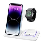 Wireless Charging Station 3in1 Stand For Apple Watch S9/Ultra 2 AirPod iPhone 15