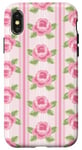 Coque pour iPhone X/XS Rose délicat motif floral rose esthétique girly