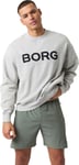 Björn Borg Men's Borg Oversized Logo Sweatshirt Light Grey Melange, M