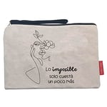 hello-bags BN-002-LOIMPOSIBLE, Accessory-Travel Wallet Women's, Écru, 23 Centimeters