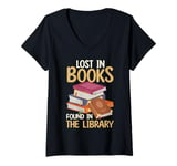 Womens Lost In Books Found In The Library Borrow Books V-Neck T-Shirt