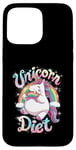 Coque pour iPhone 15 Pro Max Unicorn Diet Magical Rainbow Unicorn Princess