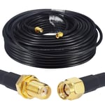 Câble SMA Mâle Femelle Câble Coaxial RG58 Amélioré 30M Câble d'extension SMA Mâle à SMA Femelle 50 Ohm pour Antenne GPS 3G 4G LTE WiFi Application de Radio Bidirectionnelle (pas pour TV)