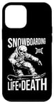 Coque pour iPhone 12 mini Snowboard Squelette Alpin Hiver Planche À Neige Snowboarder