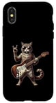 Coque pour iPhone X/XS Retro Cat Rock Music Men Kids Women Funny Kitten Cat Rock