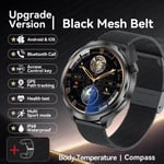 2024 Uusi Gps Sports Nfc Fashion Smart Watch Miesten 1,85" Amoled-Näyttö Syke Verenpaine Terveys Älykello Huawei Ios:Lle_Black Mesh Belt_Original box