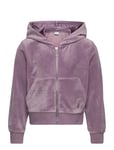 Lindex Sweatshirt Velour With Hoodie Lila