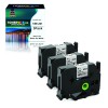 Tonerweb Brother P-Touch Cube plus - Tape, erstatter 3 x Tape Sort På Hvit 9mm (8m) TZe-221 TZe221x3 84202