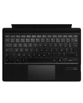 Qulose Surface Pro Clavier Français pour Microsoft Surface Pro 7 Plus/Pro 7/Pro 6/Pro 5/Pro 4/Pro 3, Clavier AZERTY sans Fil Bluetooth, Type Cover avec Pavé Tactile et Batterie Rechargeable-Noir