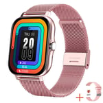 Smartklocka Herr Dam Smartwatch För Android Telefoner Iphone Pulsmätare Fitness Tracker Pink