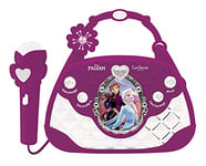 Lexibook Disney Frozen La Reine des Neiges Elsa Enceinte Musicale avec Microphone, Changement de Voix, mélodies, Prise pour MP3, Bleu, K102FZ, Violet/Blanc, Medium