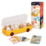 Battat Education – Jouets d'œufs pour Les Tout-Petits – Oeufs Assortis – Correspondance des Lettres et des Couleurs – Jeu de tri – 18 Mois + – EggXpress Yourself, BE3710Z, M