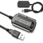 USB 2.0 till IDE-adapter-omvandlarkabel för 2,5 3,5 tums hård Dr Black