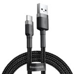 Baseus Cafule Nylon USB-A USB-C 3.0 50cm Sort-Grå