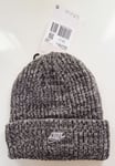 Nike Beanie Hat Unisex Mens Black Melange Futura DM8308 100% Genuine New