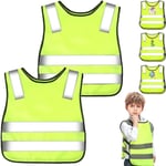 Gilets de Sécurité Enfant, Gilets Réfléchissants Visibles à 360° pour 3-12 Ans, Gilets Réfléchissants Jaunes Idéal pour la Marche Nocturne (Taille