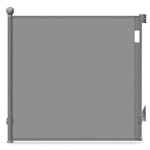 VOUNOT Barrière de Sécurité Rétractable 0 à 180cm pour Enfant et Chiens Filet de Protection Extensible Opération à Une Main pour Extérieur Intérieur Porte Escaliers et Couloirs Gris