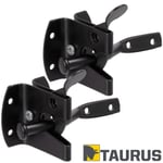 2x AUTO GATE LATCH 2" EPOXY BLACK Weatherproof Garden Shed Door Catch Outdoor UK