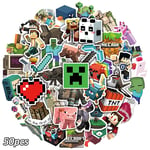 50 st/set Minecraft-klistermärken vattentäta dekaler för gitarr, bagage, skateboard, bärbar dator, vattenflaska (YJD)