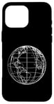 Coque pour iPhone 16 Pro Max World Globe Line Art Carte planète Terre Atlas Voyage