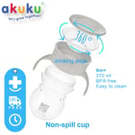 Akuku Non SPILL 270ml Cup 360 Trainer Toddler Baby sippy bpa free bottle spout